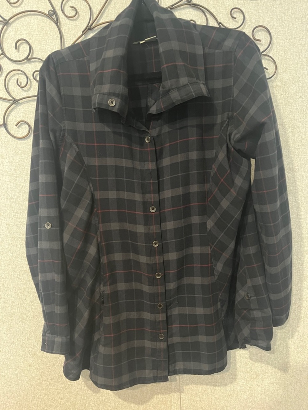 Ladies Royal Robbin Plaid Button-Up Shirt